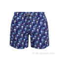 Short de plage imprimé avec cordon de serrage Trunks Maillots de bain pour hommes